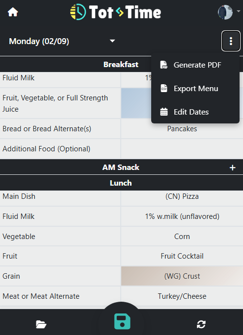 Menu creation on mobile and desktop